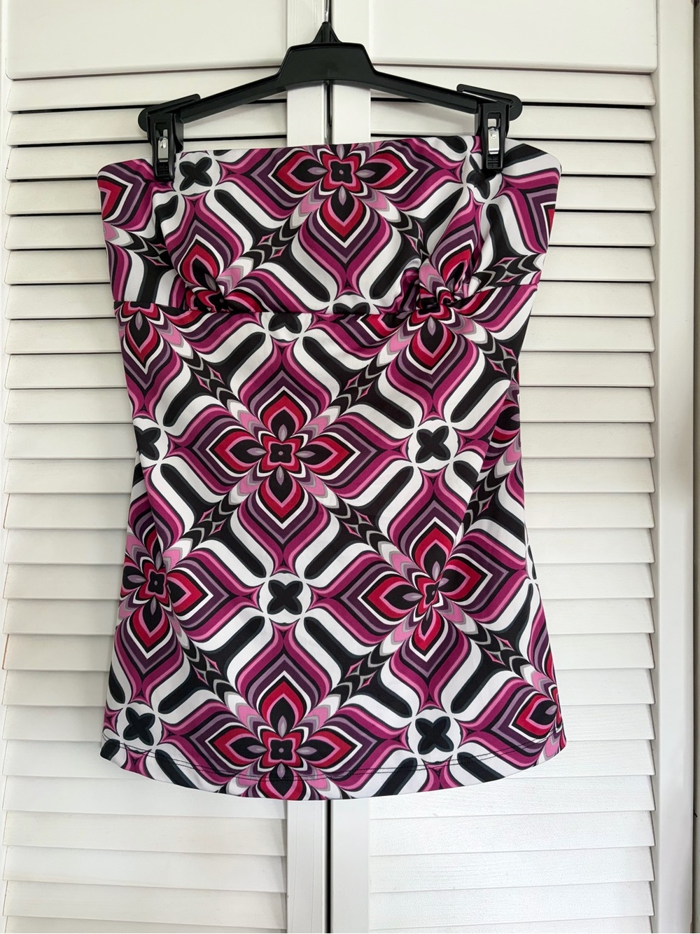 2000s Trixxi Strapless Geo-Print Tube Top